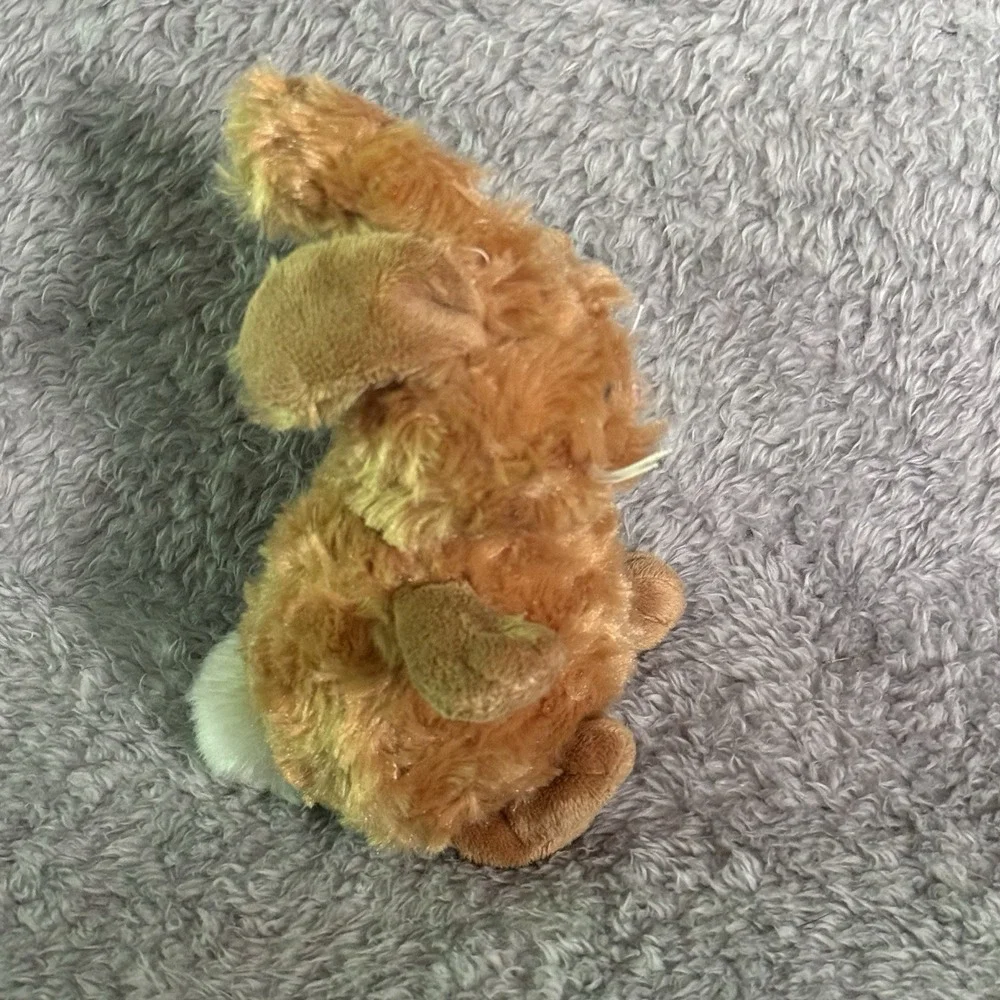 Ganz Bunny Rabbit Plush Stuffed Animal Toy Bean Bag Brown Textured Fur Soft 6